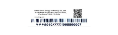 LONGi Solar Panel Label